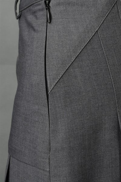 CH195 design grey pleated skirt for women's wear  supply invisible zipper pleated skirt  pleated skirt hk center detail view-6